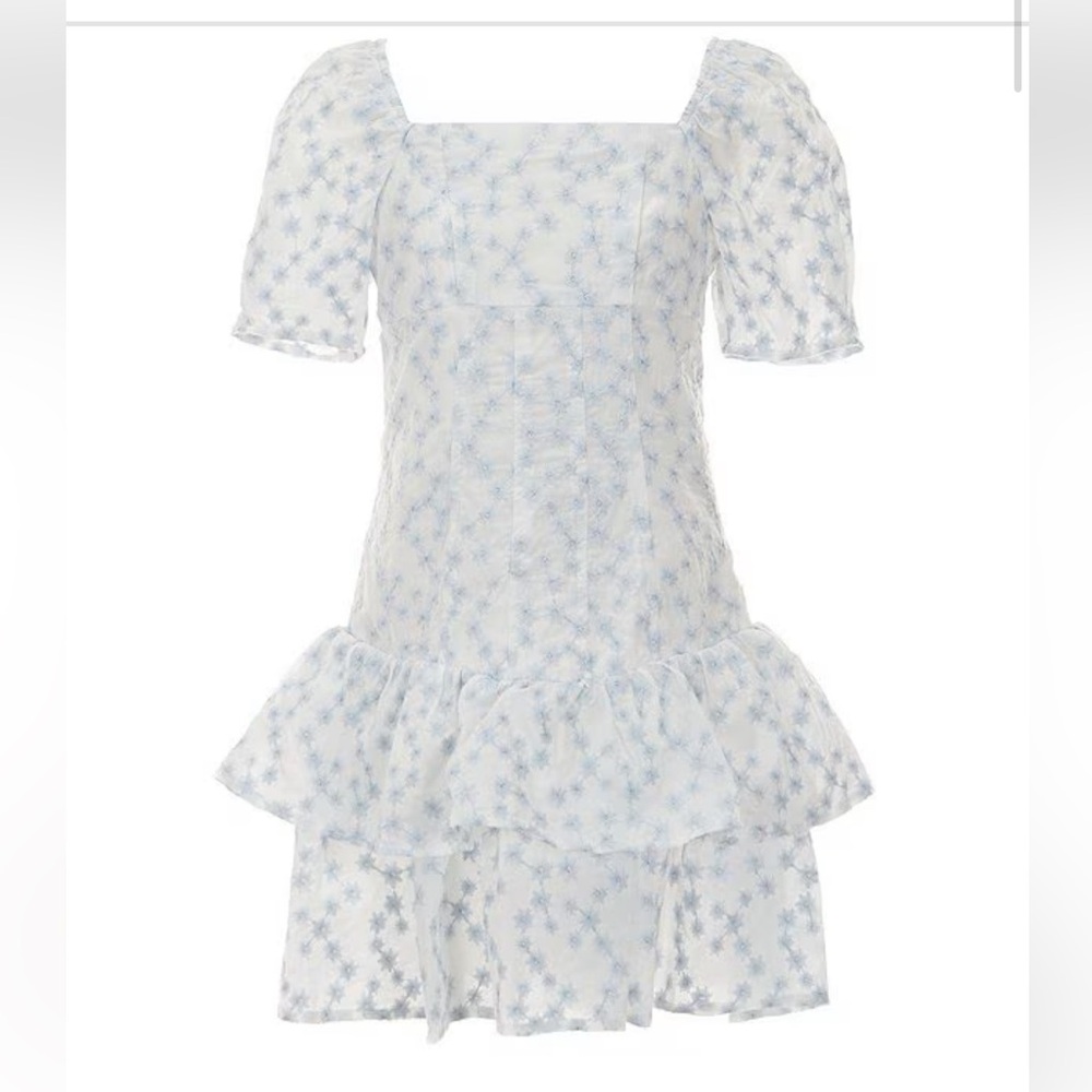 GB Girls Mini Embroidered Tiered Floral Lace Dress, Size 10